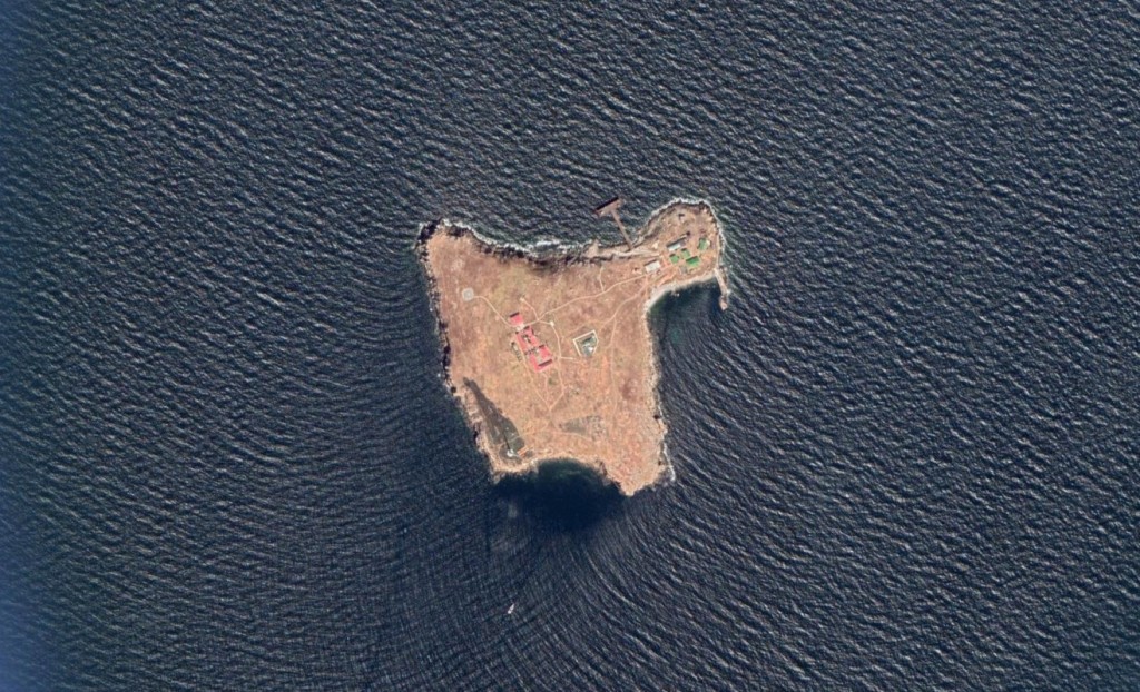 Flygfoto över Snake Island