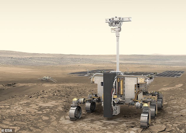 Rosalind Franklin Mars Rover (bilden här på Mars) var på väg att uppskjutas på den röda planeten i september 2022 – men årets uppskjutning är nu 